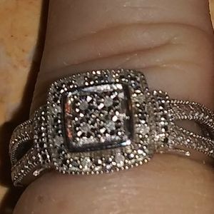 Diamond and Sterling Silver Ring